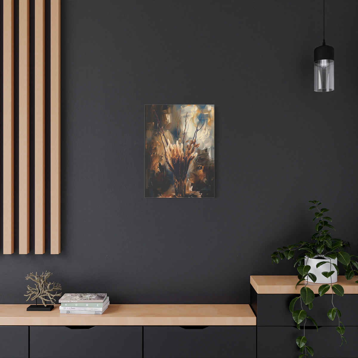 Blue Bloom Elegance – Floral Stretched Canvas Wall Art