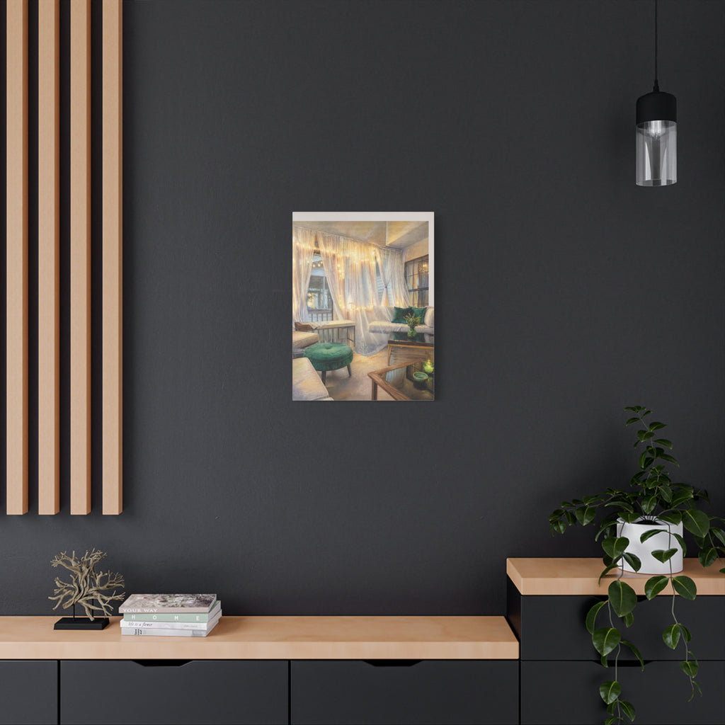 Garden Daydream – Serene Patio Stretched Canvas Wall Art