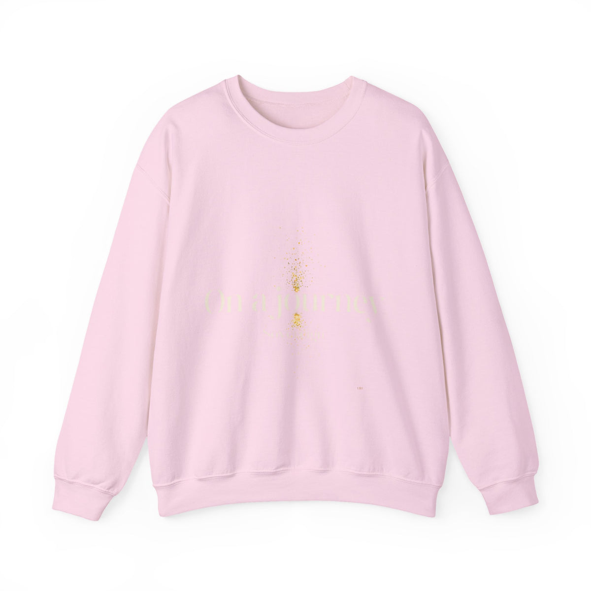 Crewneck Sweatshirt — 'On a Journey' Minimalist Gold Script Design