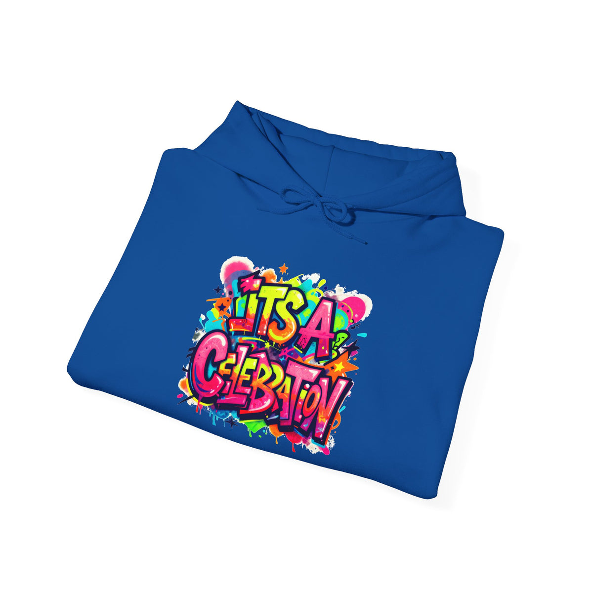 Hoodie – "It's a Celebration" Colorful Graffiti Party Graphic Hoodie