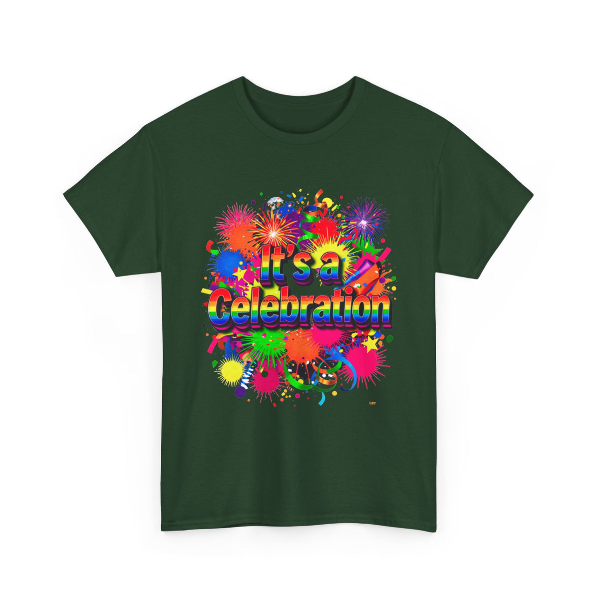 Celebration Paint Splash T-Shirt — "It's a Celebration" Colorful Party Tee