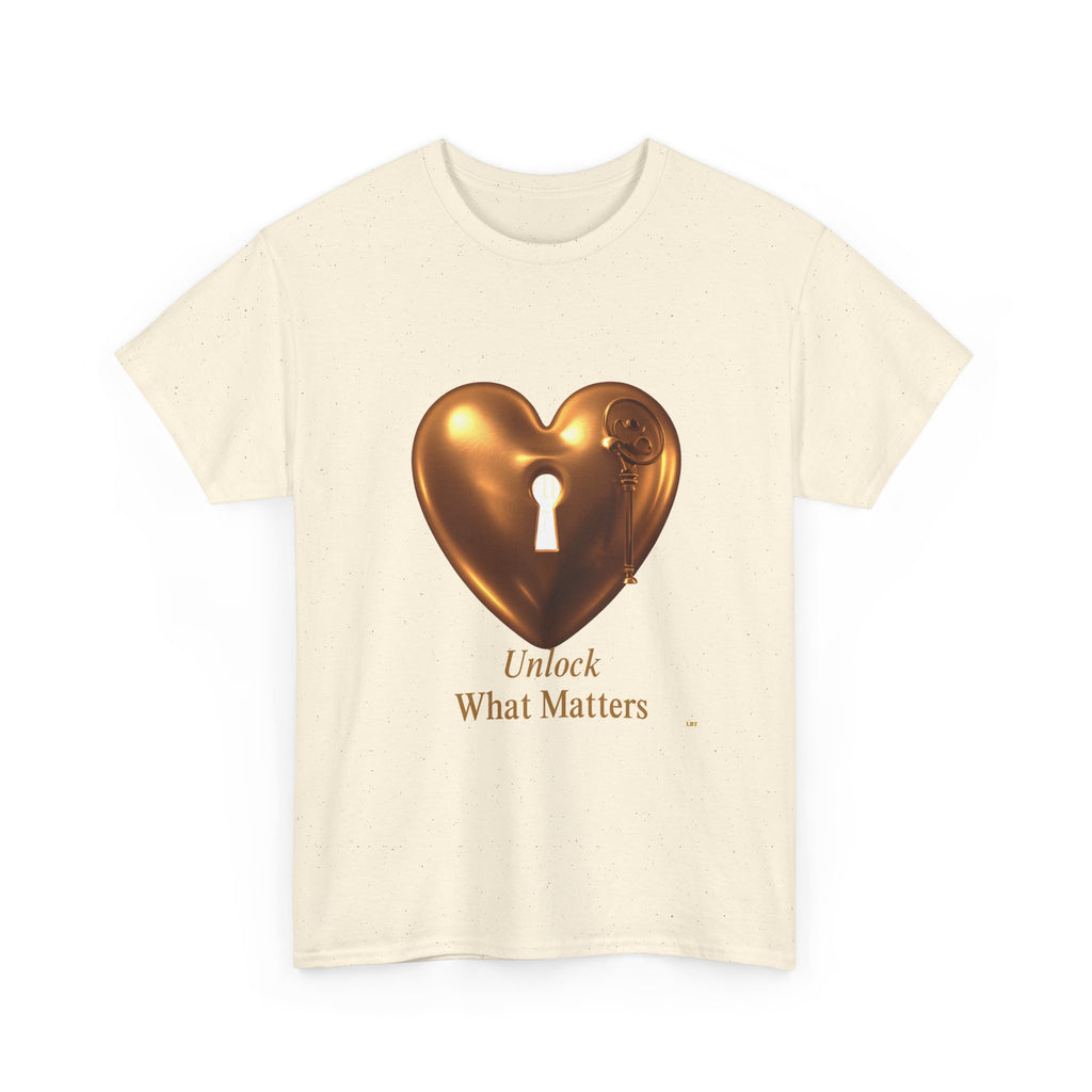 Heart Key T-Shirt — "Unlock What Matters" Inspirational Tee