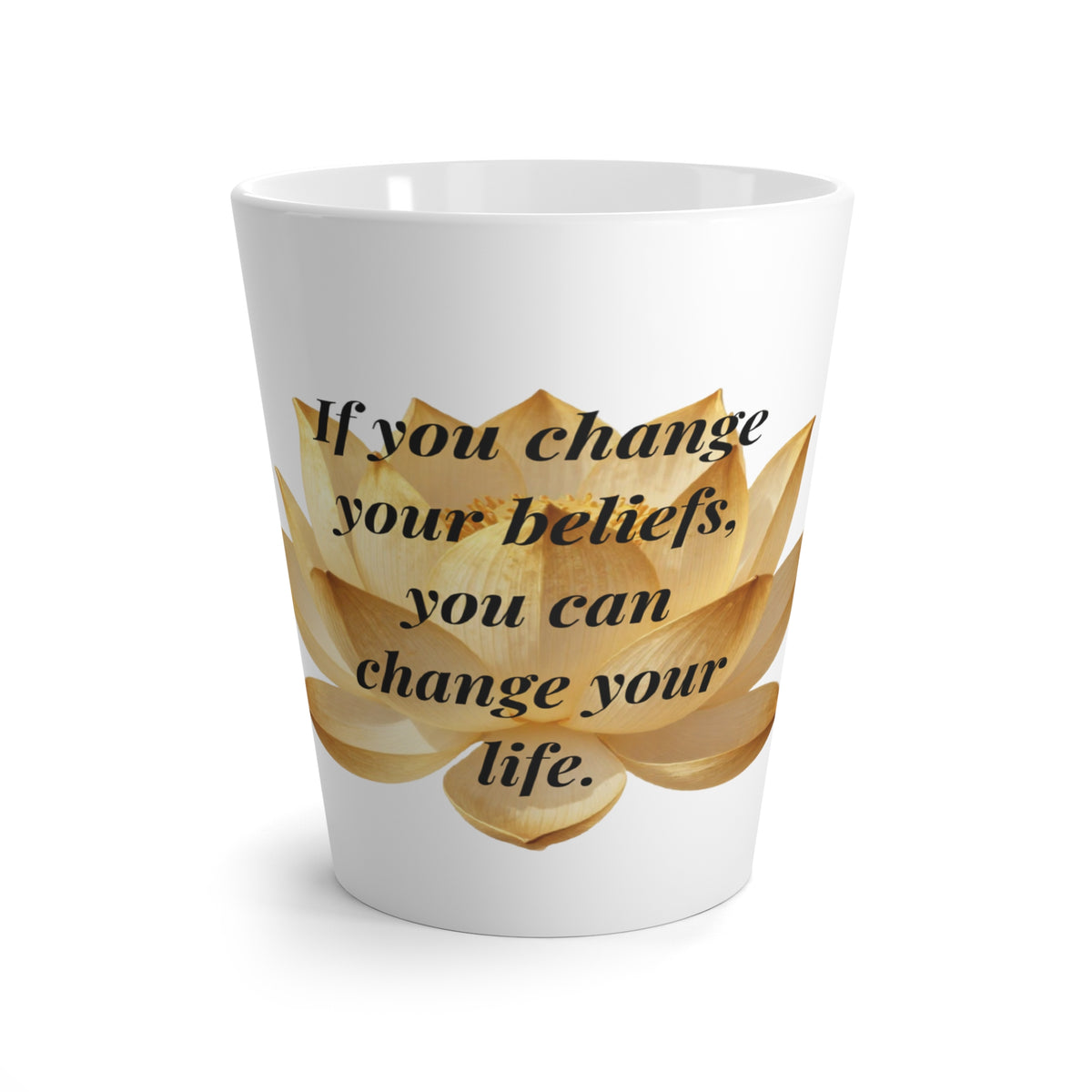 Golden Lotus Inspiration – 12 oz Latte Mug
