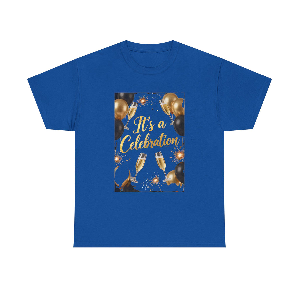 Celebration Party T-Shirt — "It's a Celebration" Gold & Black Balloons