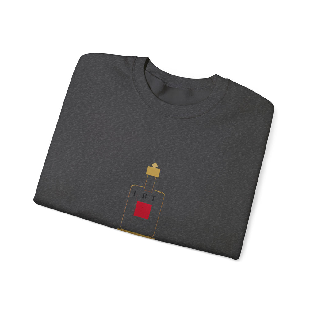Crewneck Sweatshirt — Minimal Perfume Bottle Graphic with Subtle Script