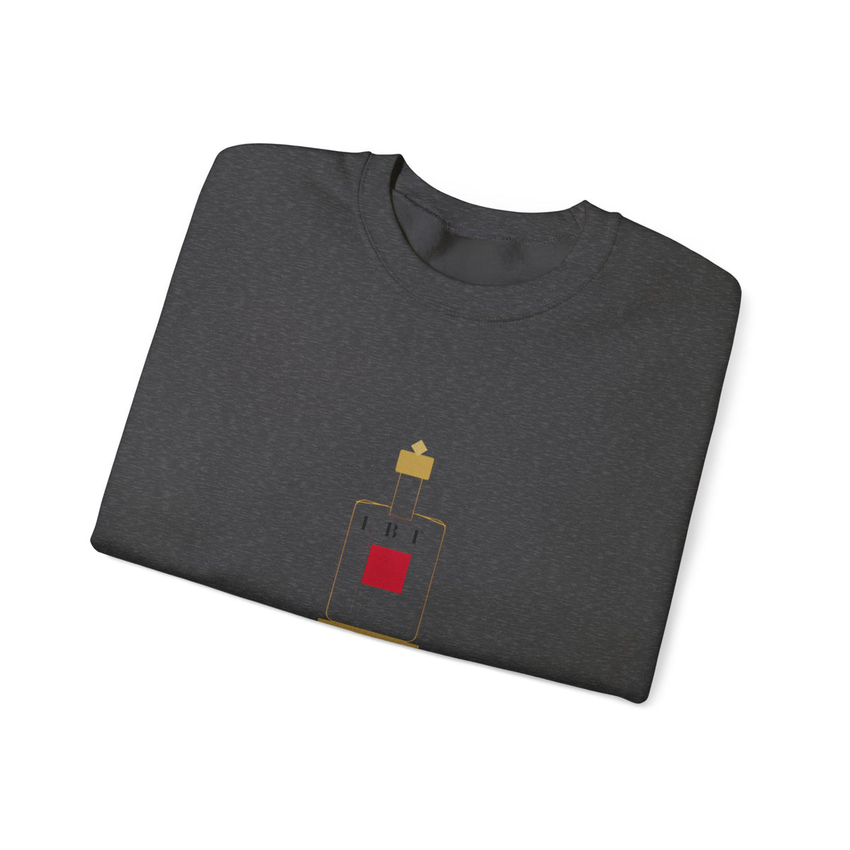 Crewneck Sweatshirt — Minimal Perfume Bottle Graphic with Subtle Script