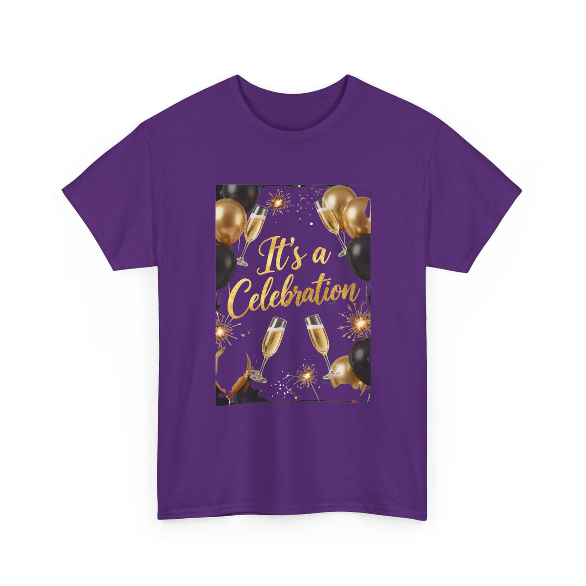 Celebration Party T-Shirt — "It's a Celebration" Gold & Black Balloons