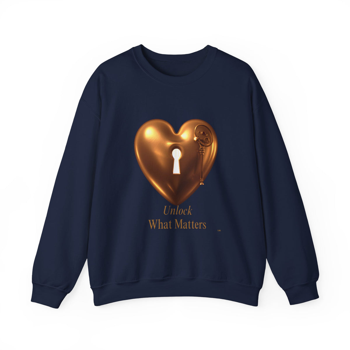 Heart Keyhole Sweatshirt — "Unlock What Matters" Cozy Crewneck