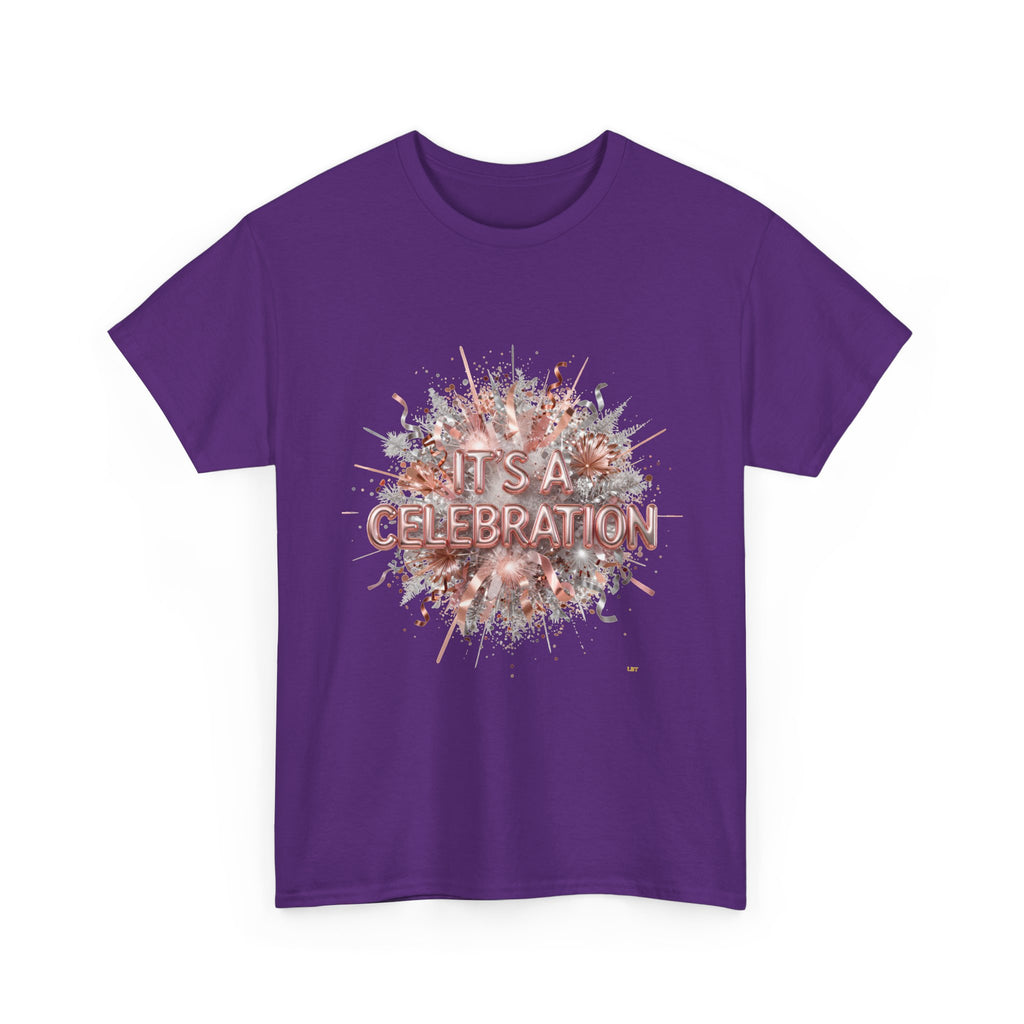 Celebration Floral Burst Tee — "It's a Celebration" Graphic T-Shirt