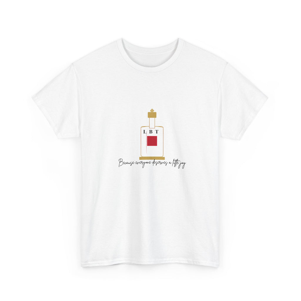 T-Shirt — LBT Perfume Bottle Graphic Tee with "Become someone everyone's #1" Script