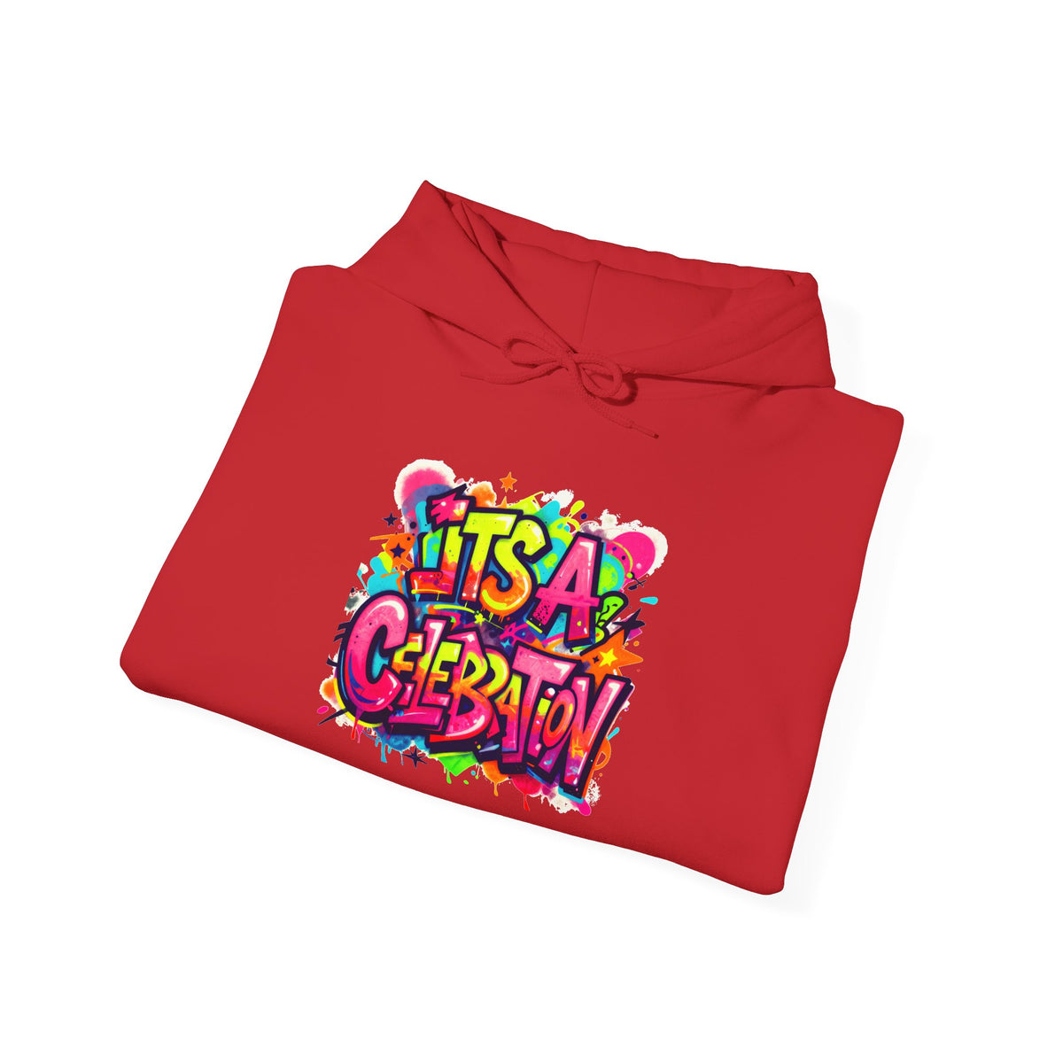 Hoodie – "It's a Celebration" Colorful Graffiti Party Graphic Hoodie
