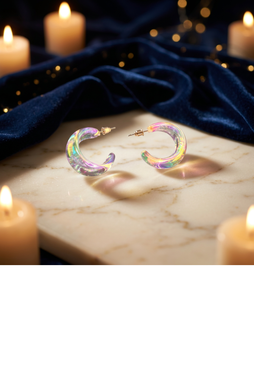 Iridescent Hoop  Earrings
