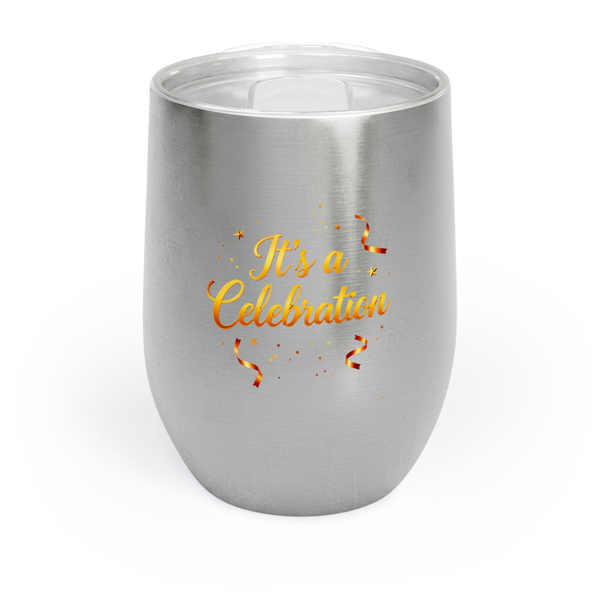 Gold Confetti Celebration – 12 oz Wine Tumbler