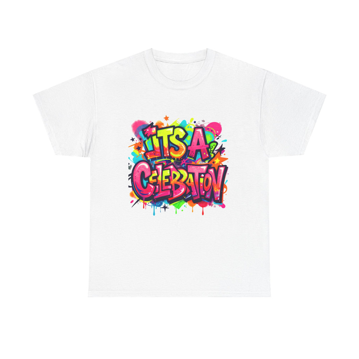 It’s a Celebration – Graffiti Graphic Heavy Cotton T-Shirt