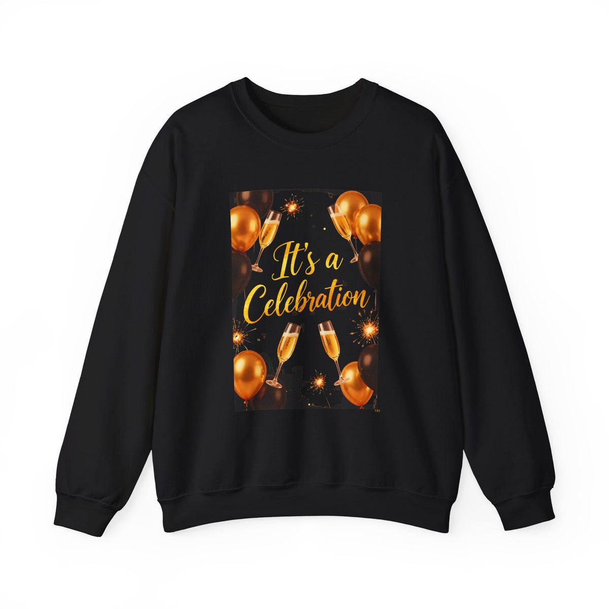Crewneck Sweatshirt — "It's a Celebration" Champagne & Balloons Party Design