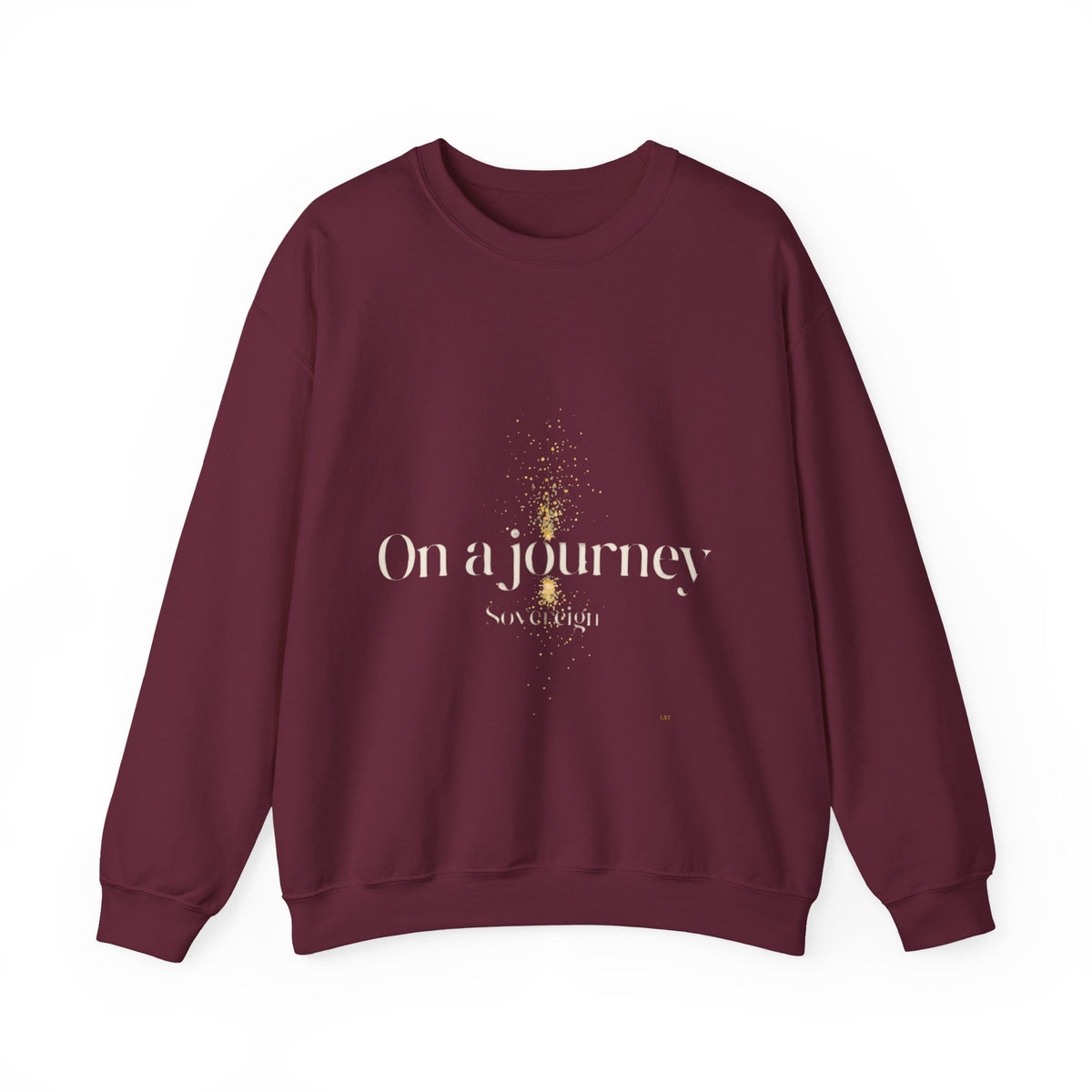 Crewneck Sweatshirt — 'On a Journey' Minimalist Gold Script Design