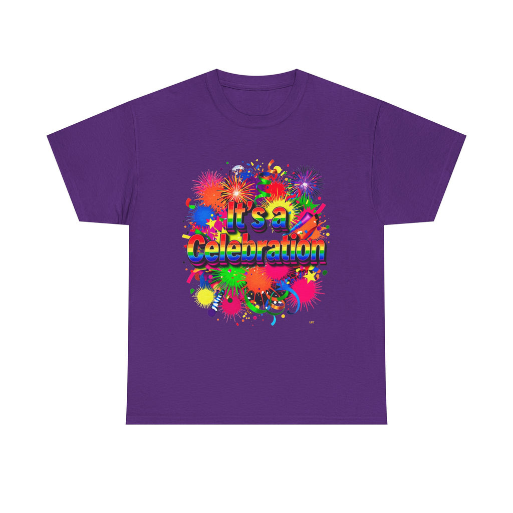 Celebration Paint Splash T-Shirt — "It's a Celebration" Colorful Party Tee