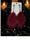Trendy pink feather earrings