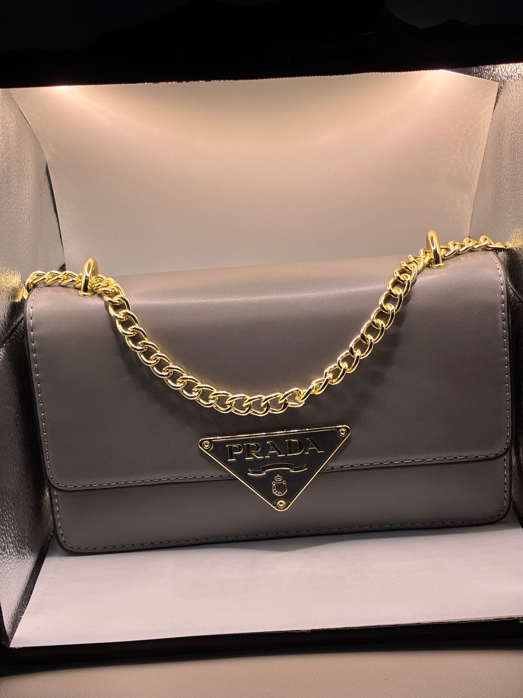 Gray shoulder bag