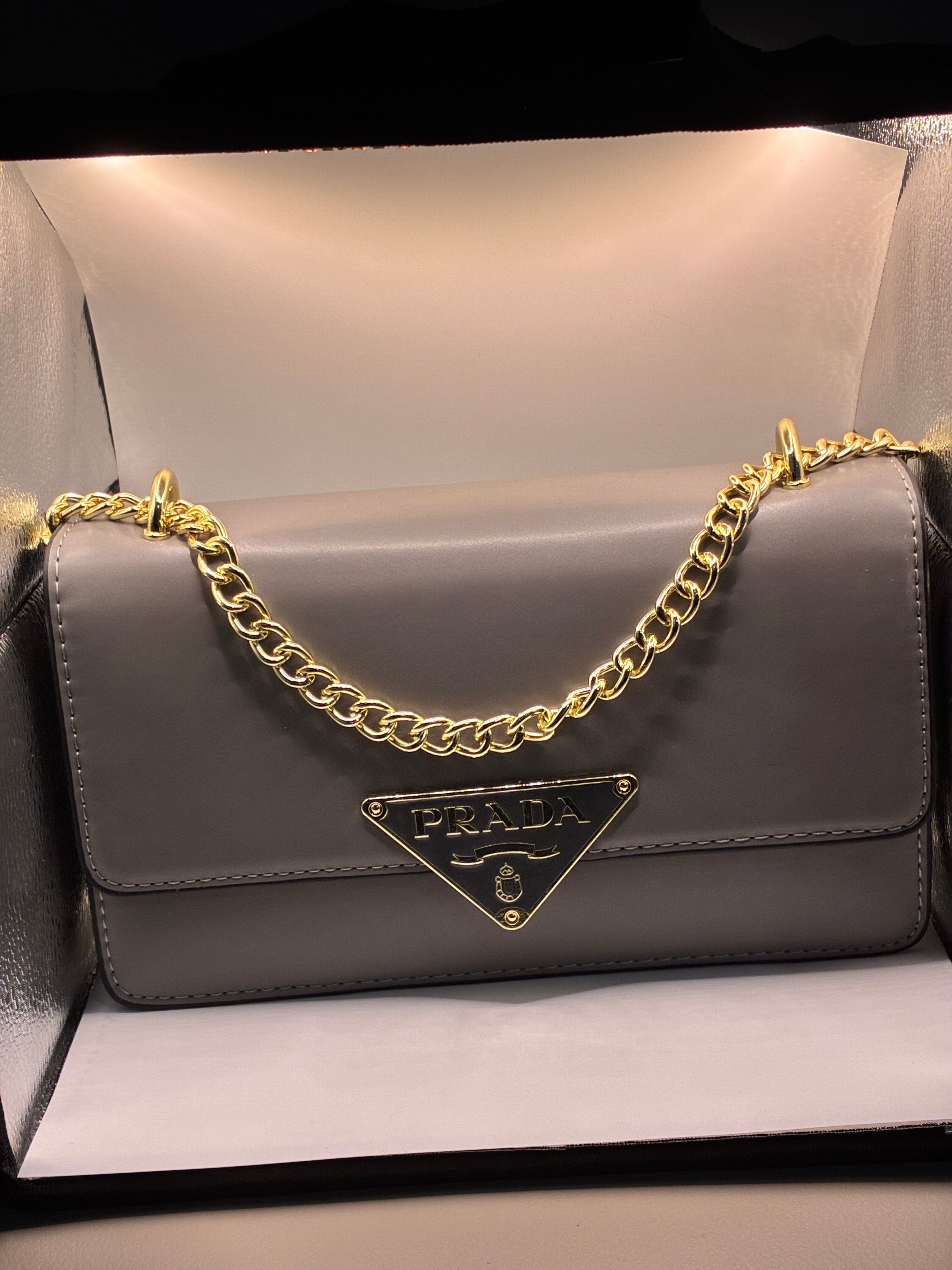 Gray shoulder bag
