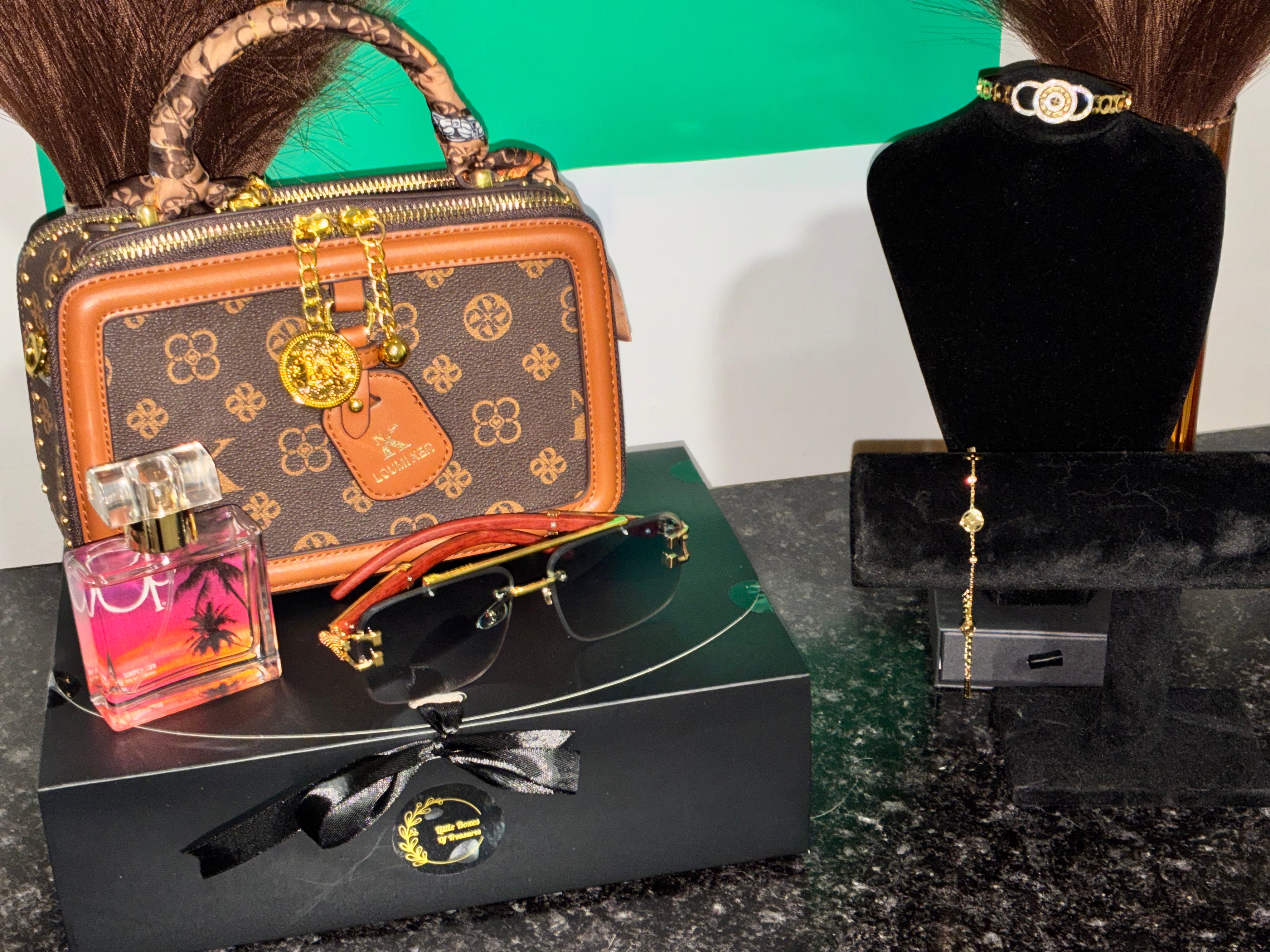 Brown box handbag