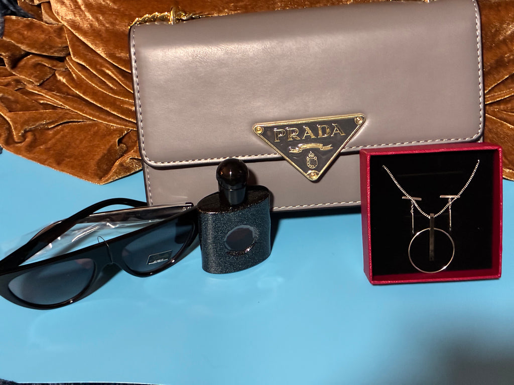 Gray shoulder bag