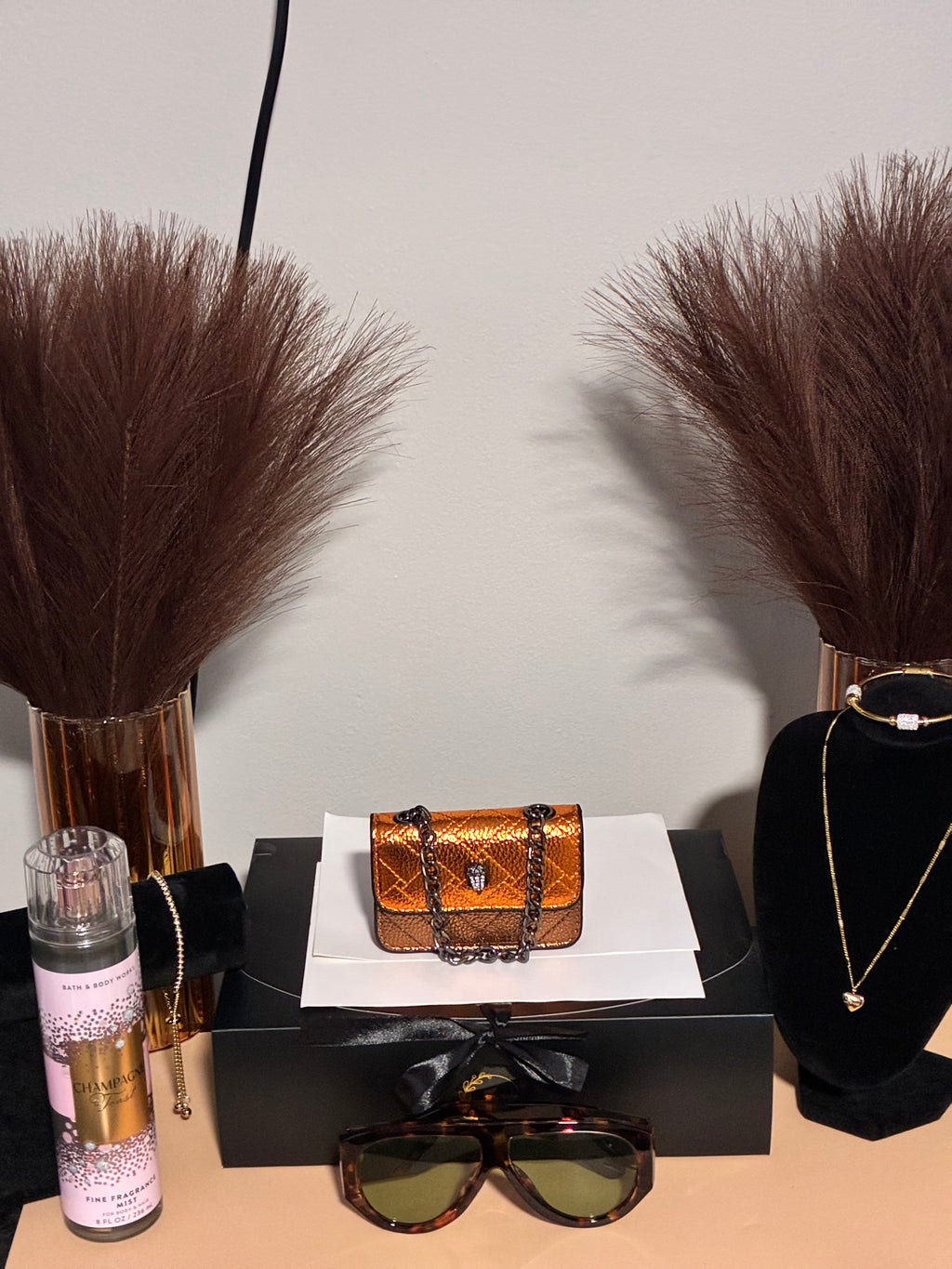 Gold Mini Crossbody Handbag