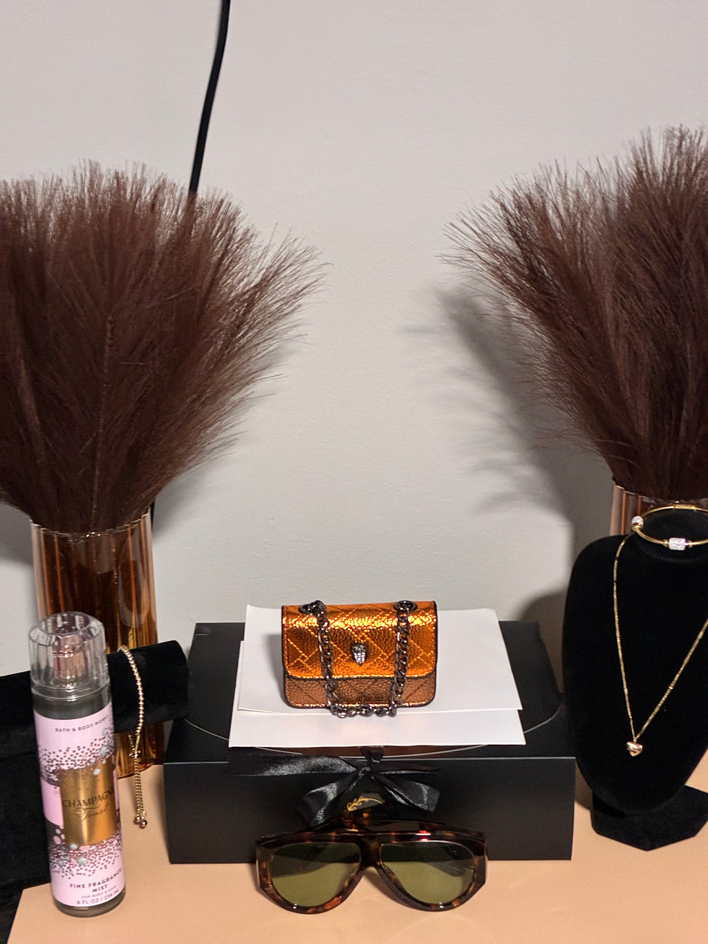 Gold Mini Crossbody Handbag