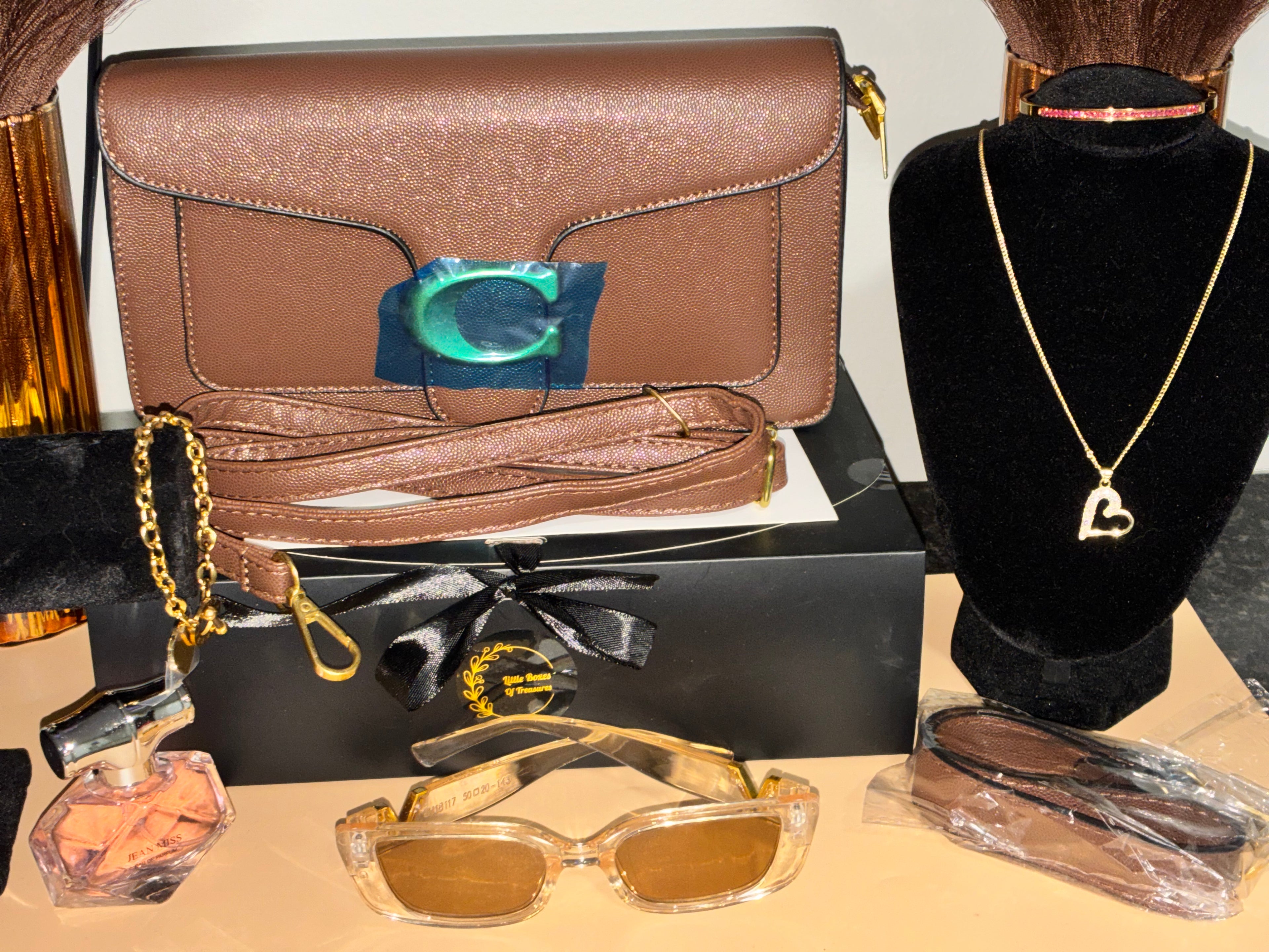Walnut colored leather Handbag