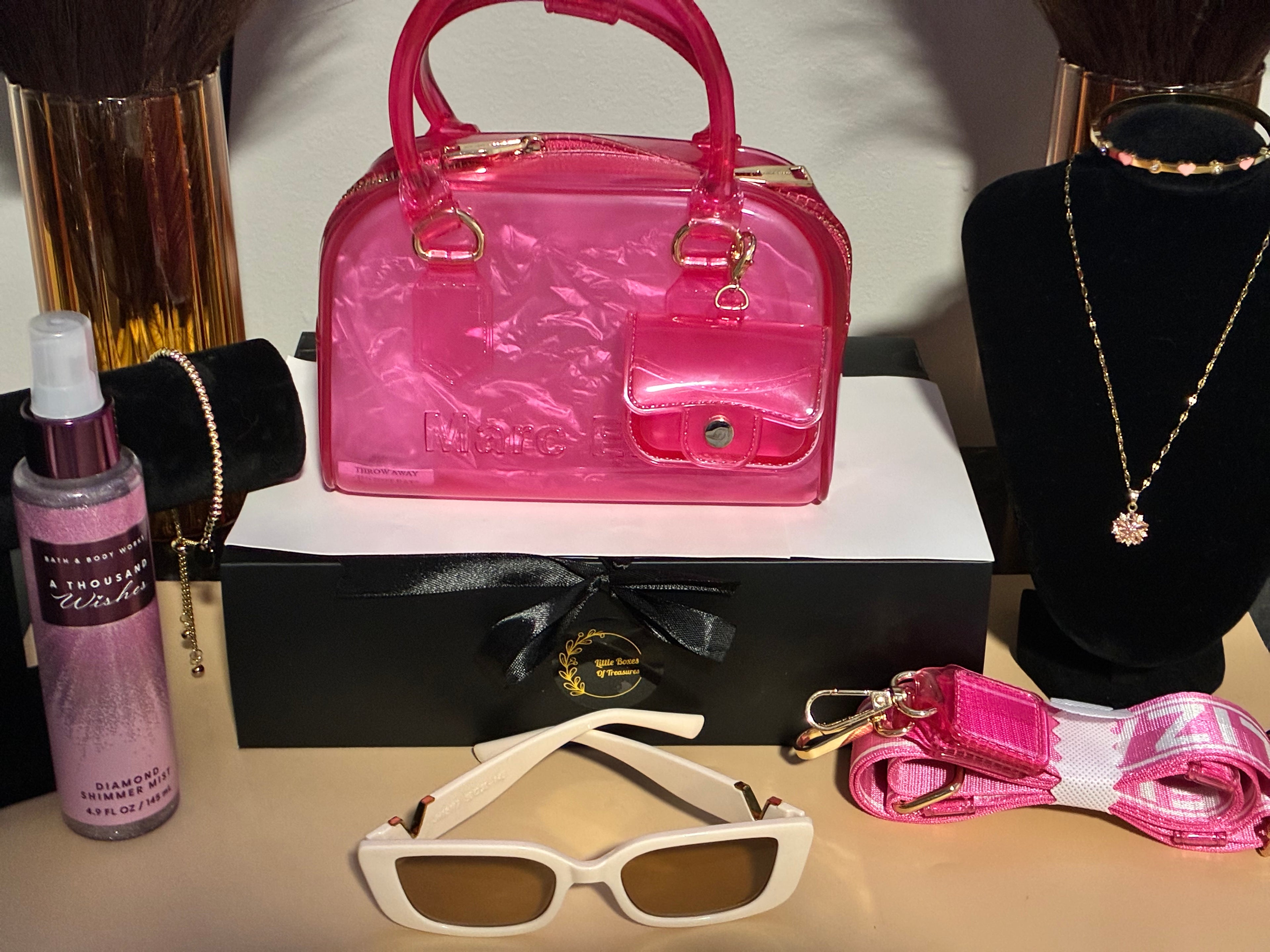 Pink Jelly Crossbody Handbag