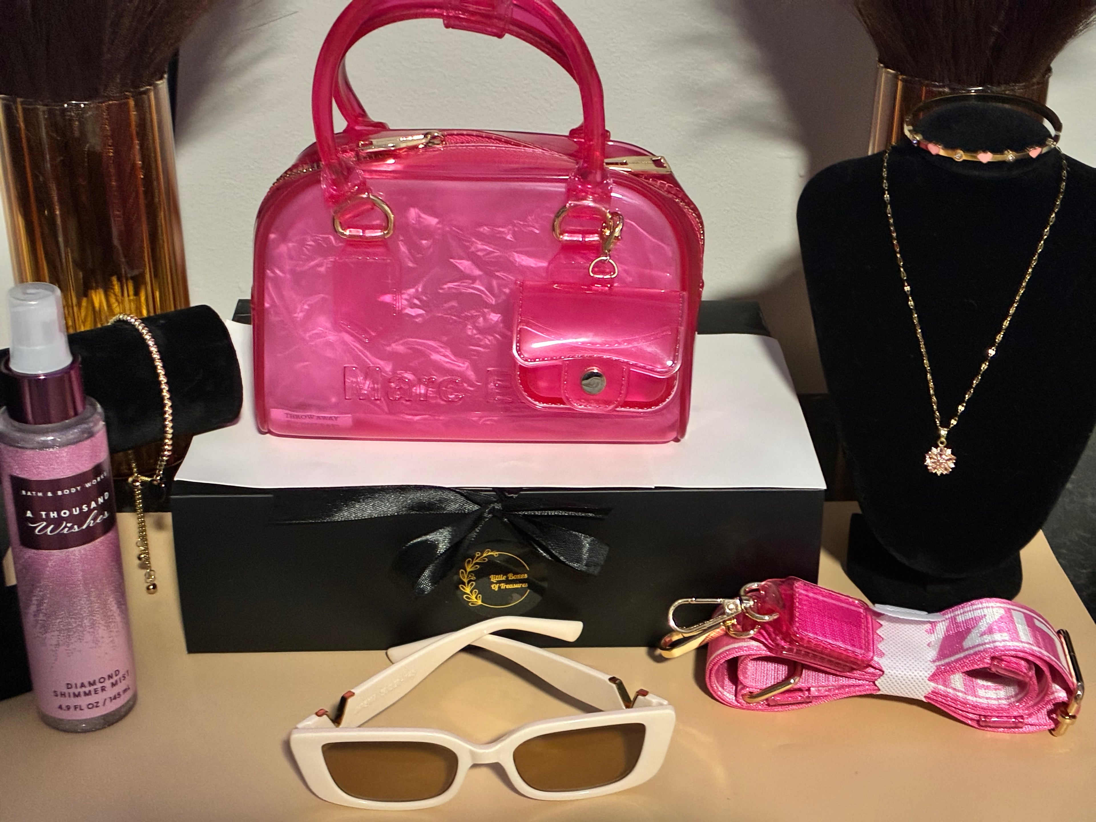 Pink Jelly Crossbody Handbag