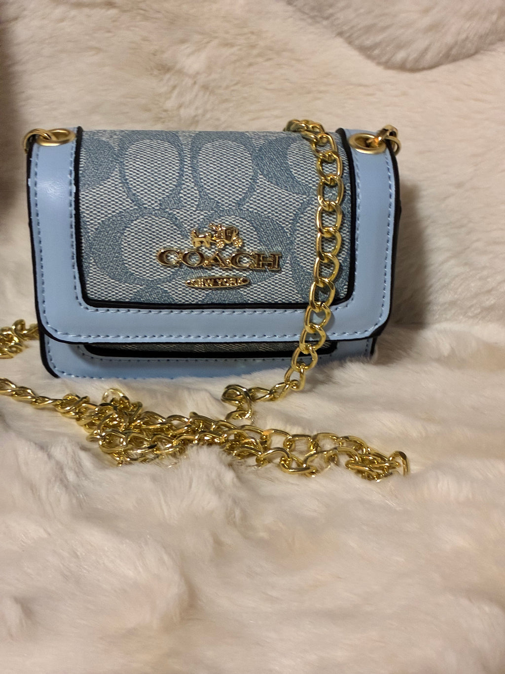 Blue Coach Mini Crossbody