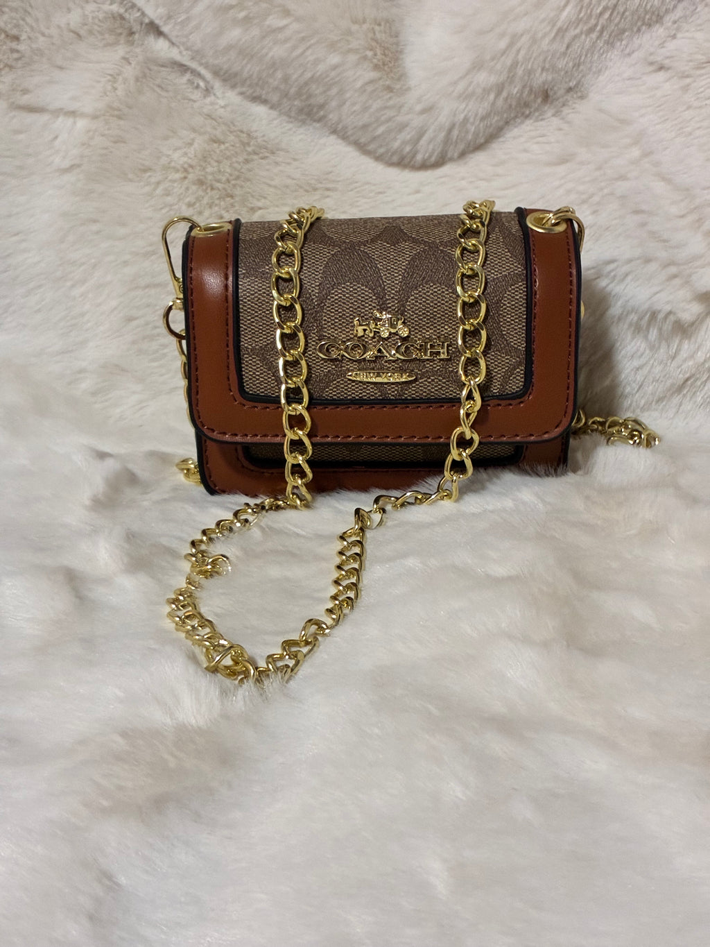 Brown Coach Mini Crossbody