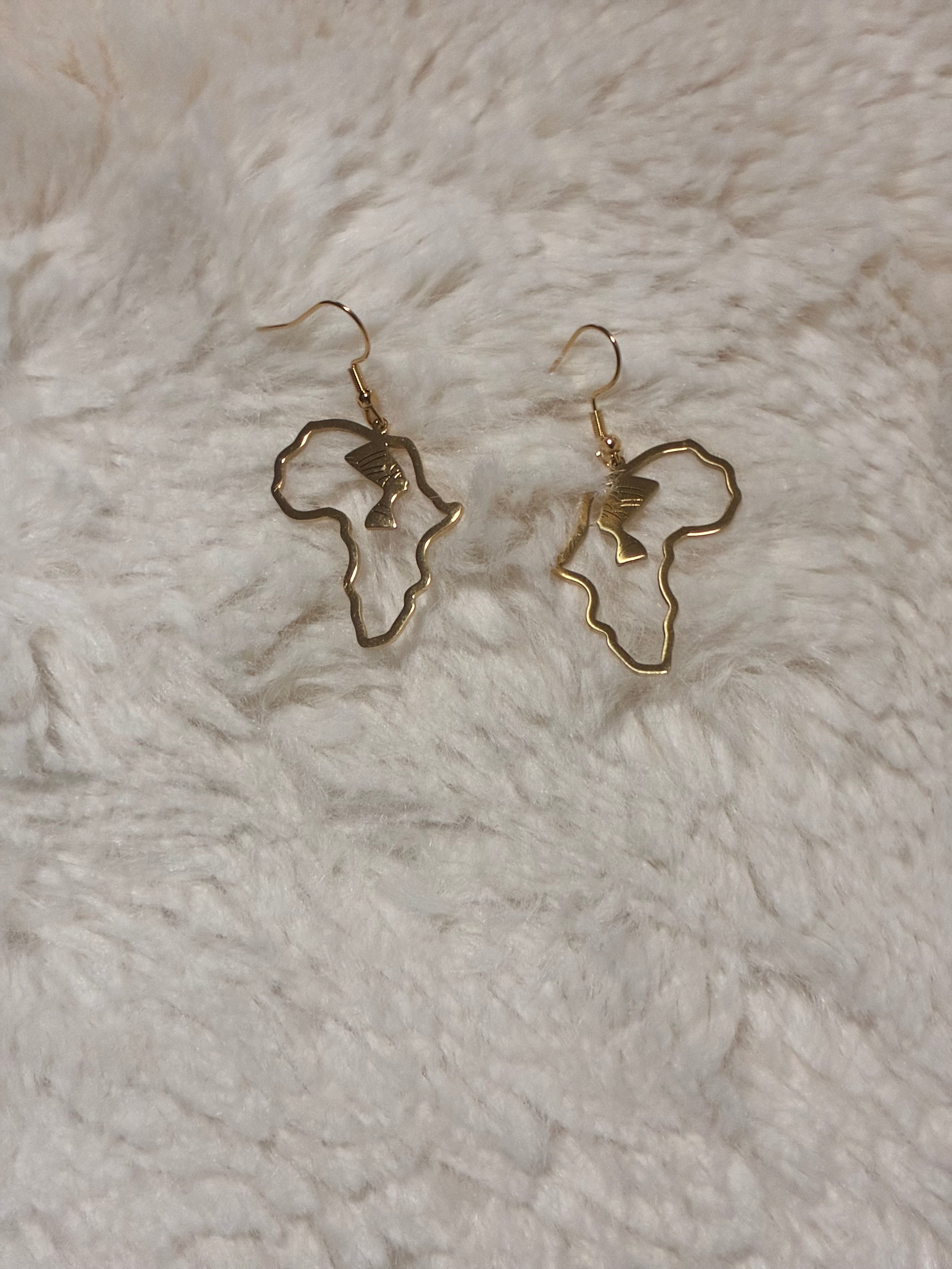 Stainless Steel Gold African Earrings