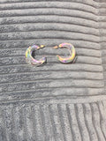 Iridescent Hoop  Earrings