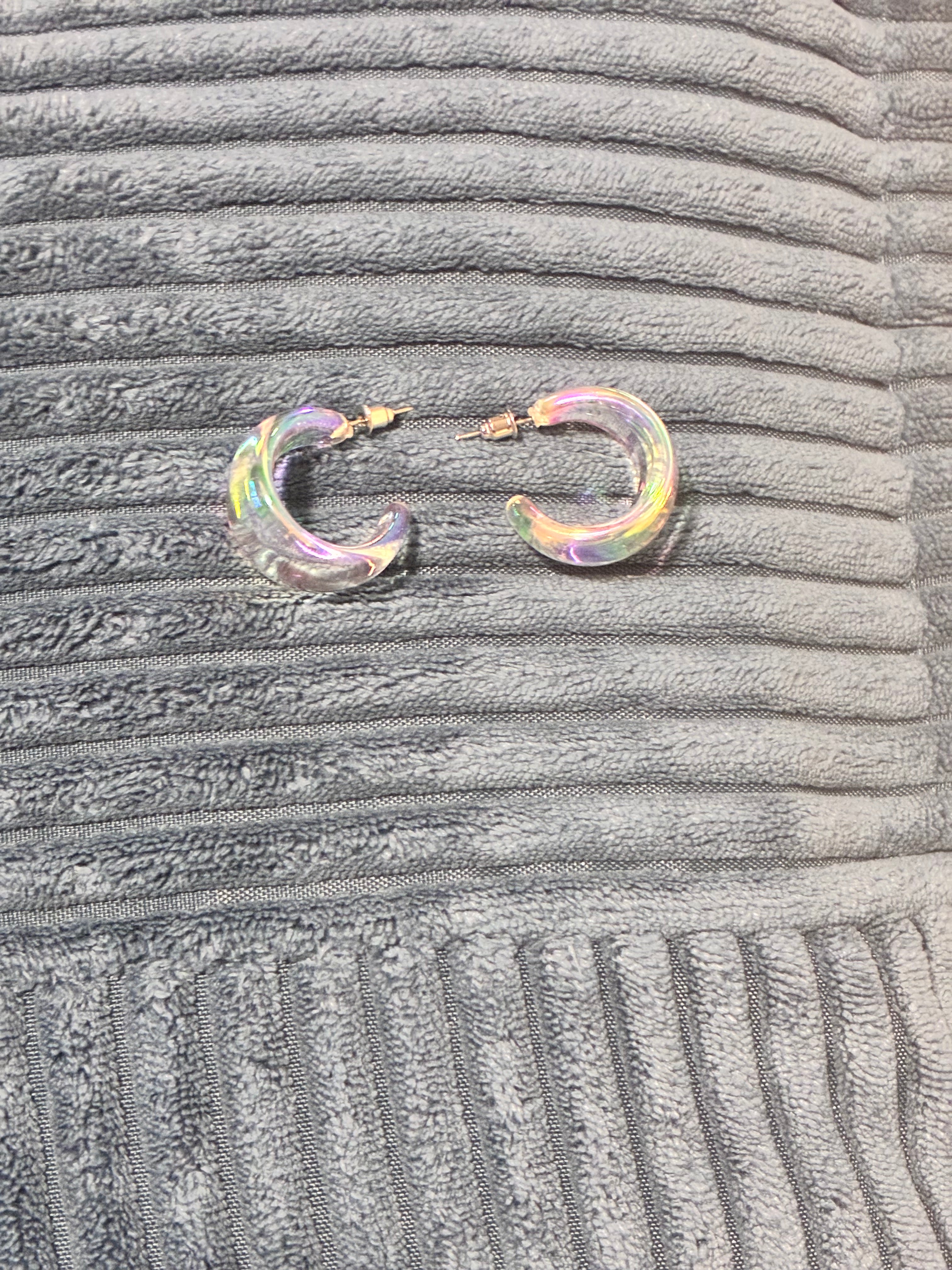 Iridescent Hoop  Earrings