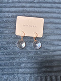 Clear Globe Drop Earrings