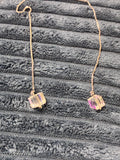 Iridescent square earrings