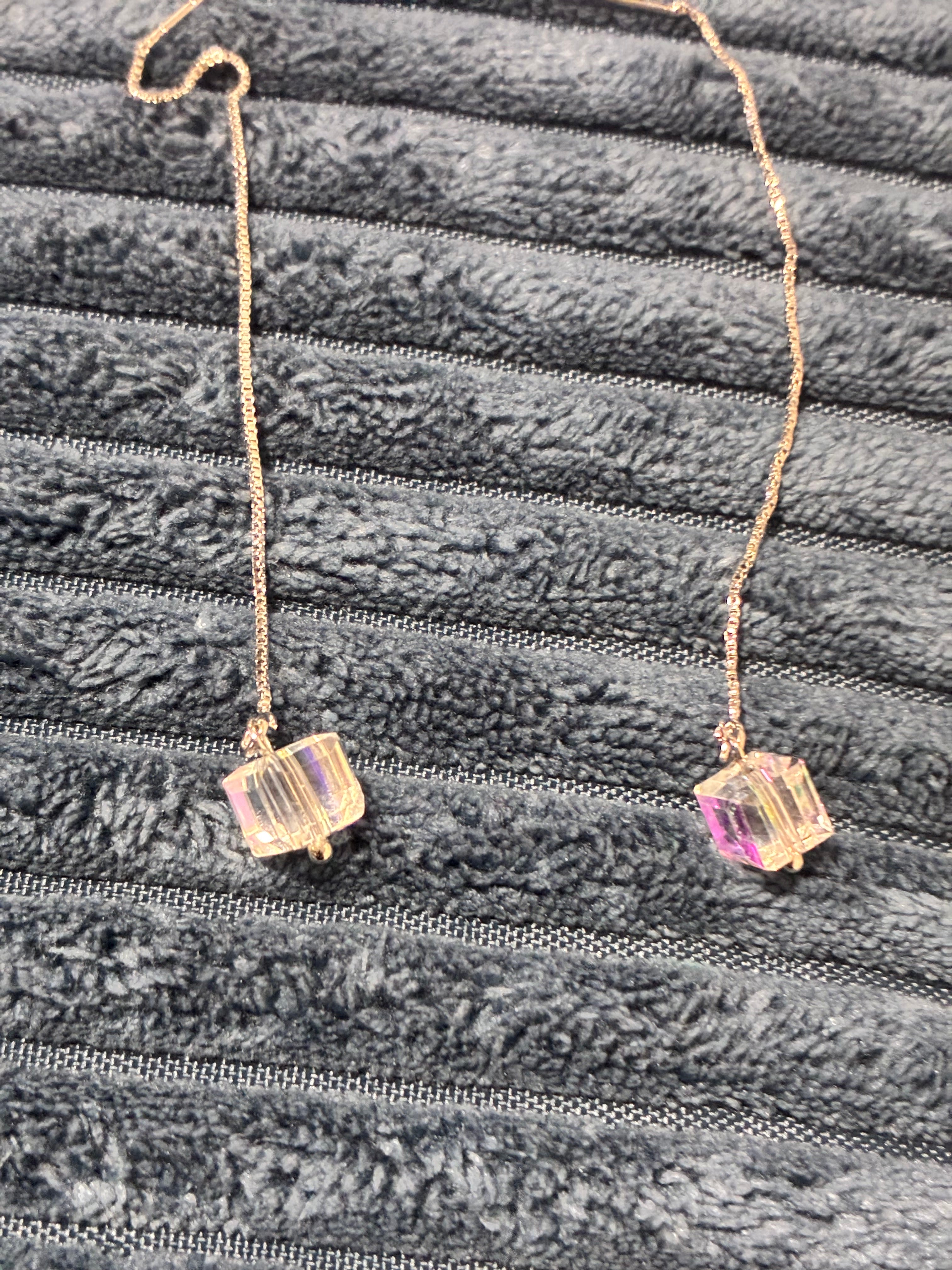 Iridescent square earrings
