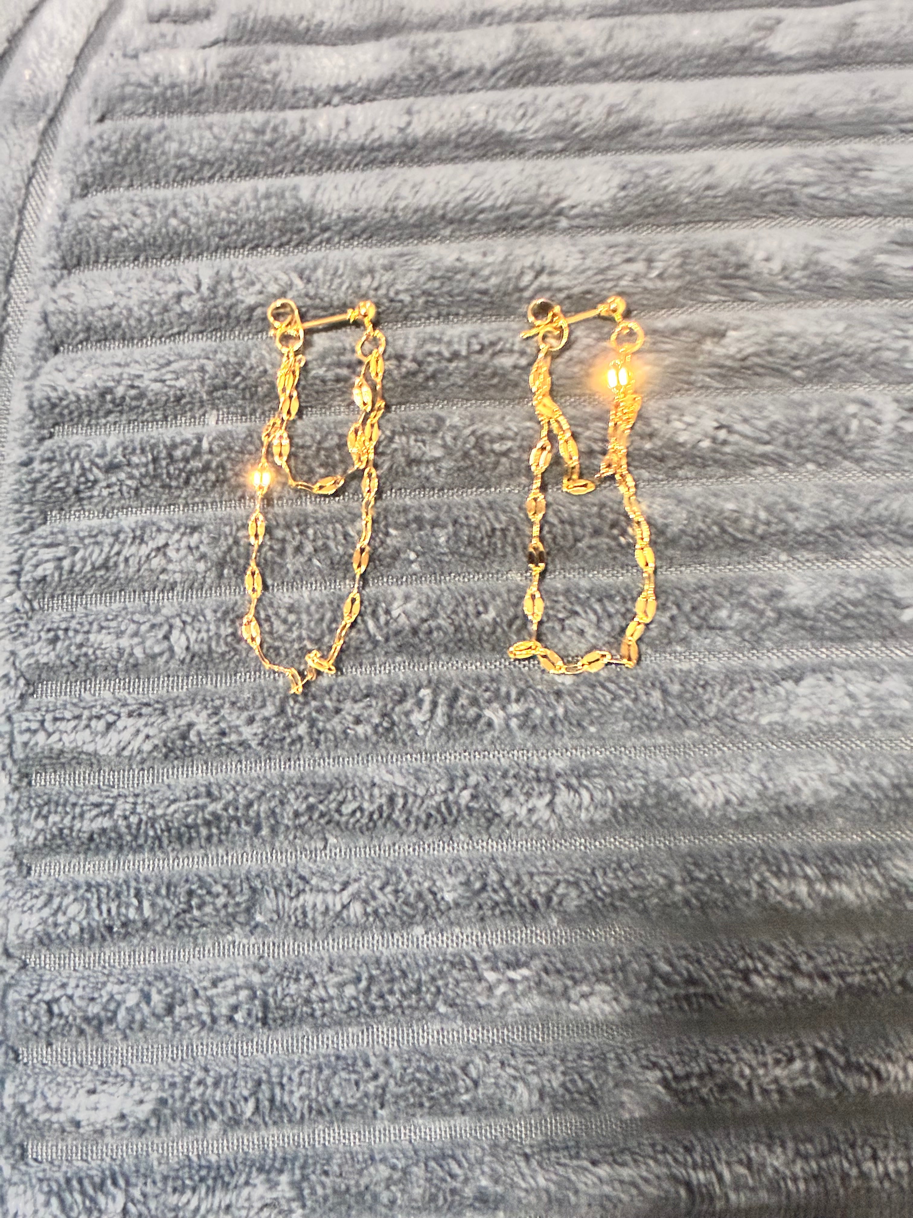 Gold tone double drop earrings