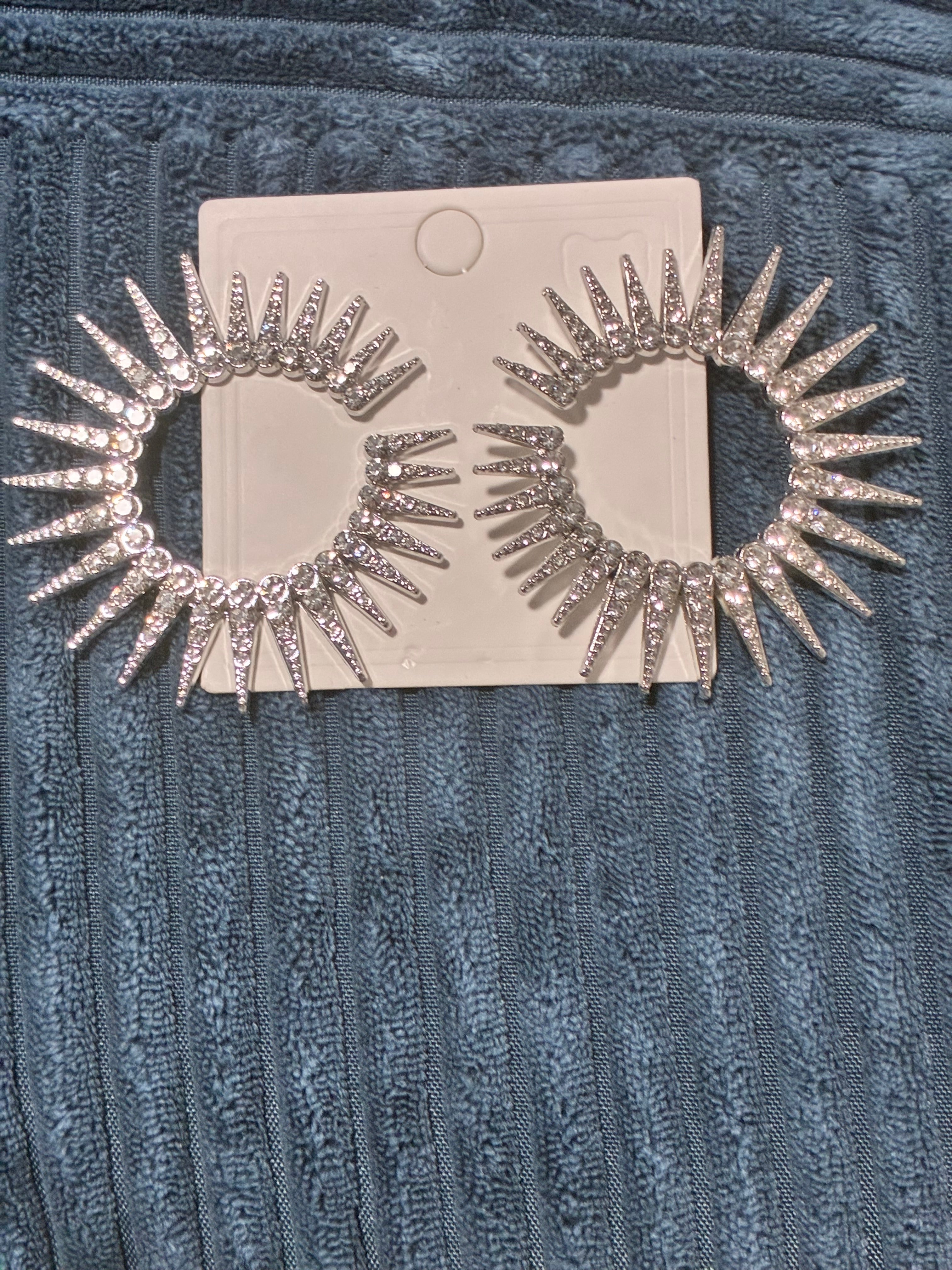 Jazzy Silver spiked earrings