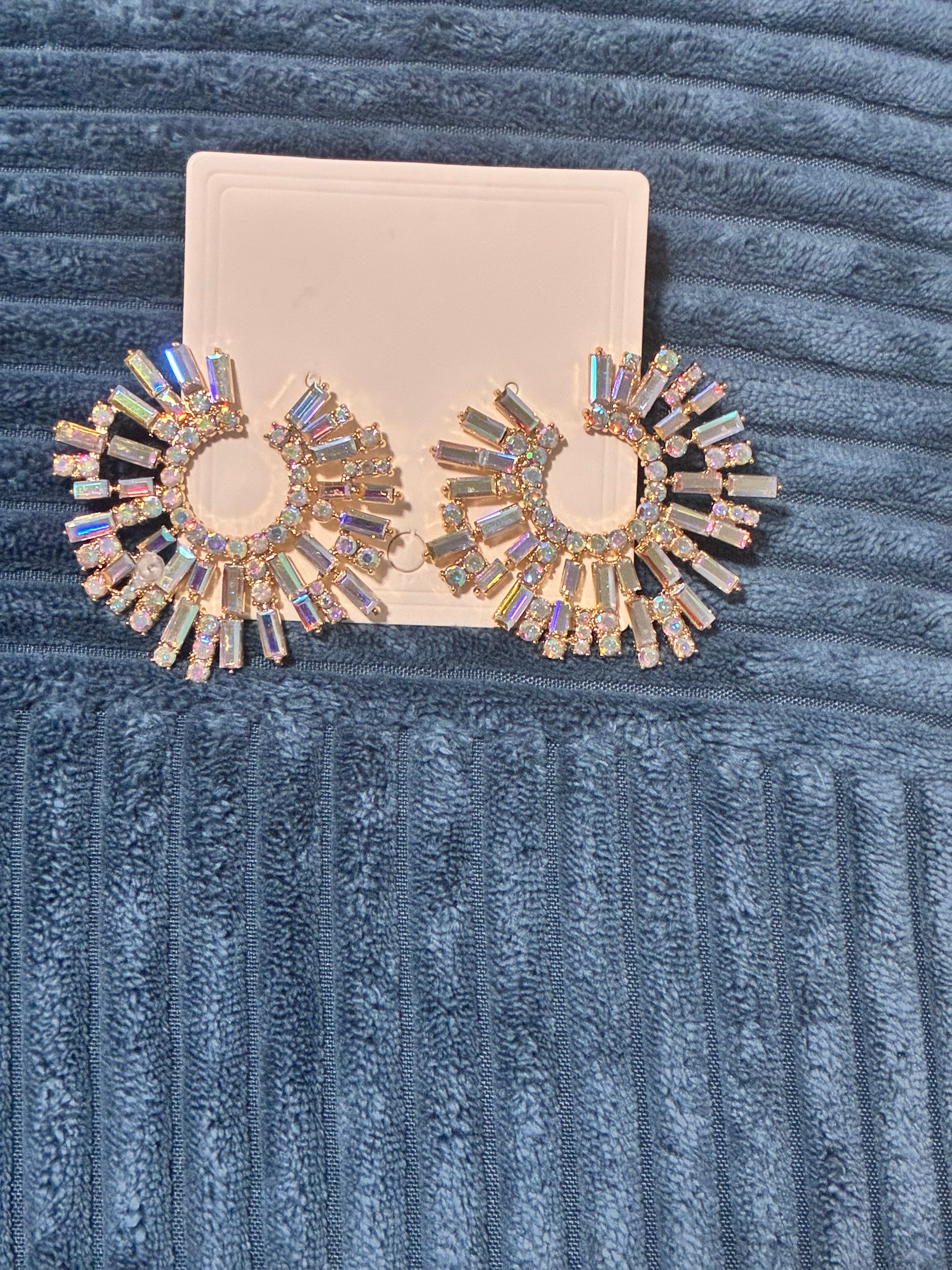 Jazzy Goldtone Iredescent earrings