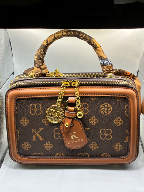 Brown box handbag