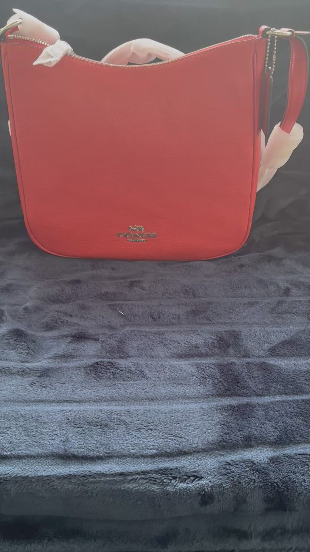 Large red Coach handbag